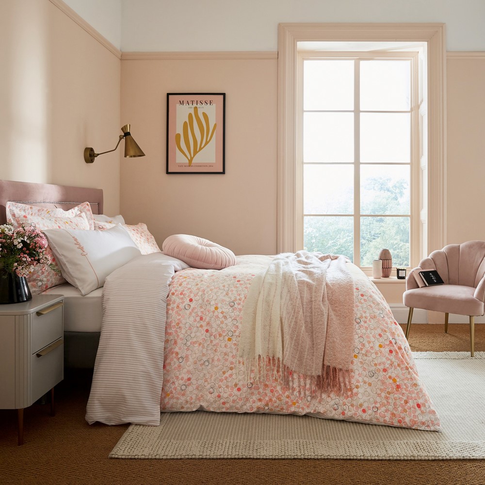 Confidence Dot Bedding by Katie Piper in Grapefruit Blush